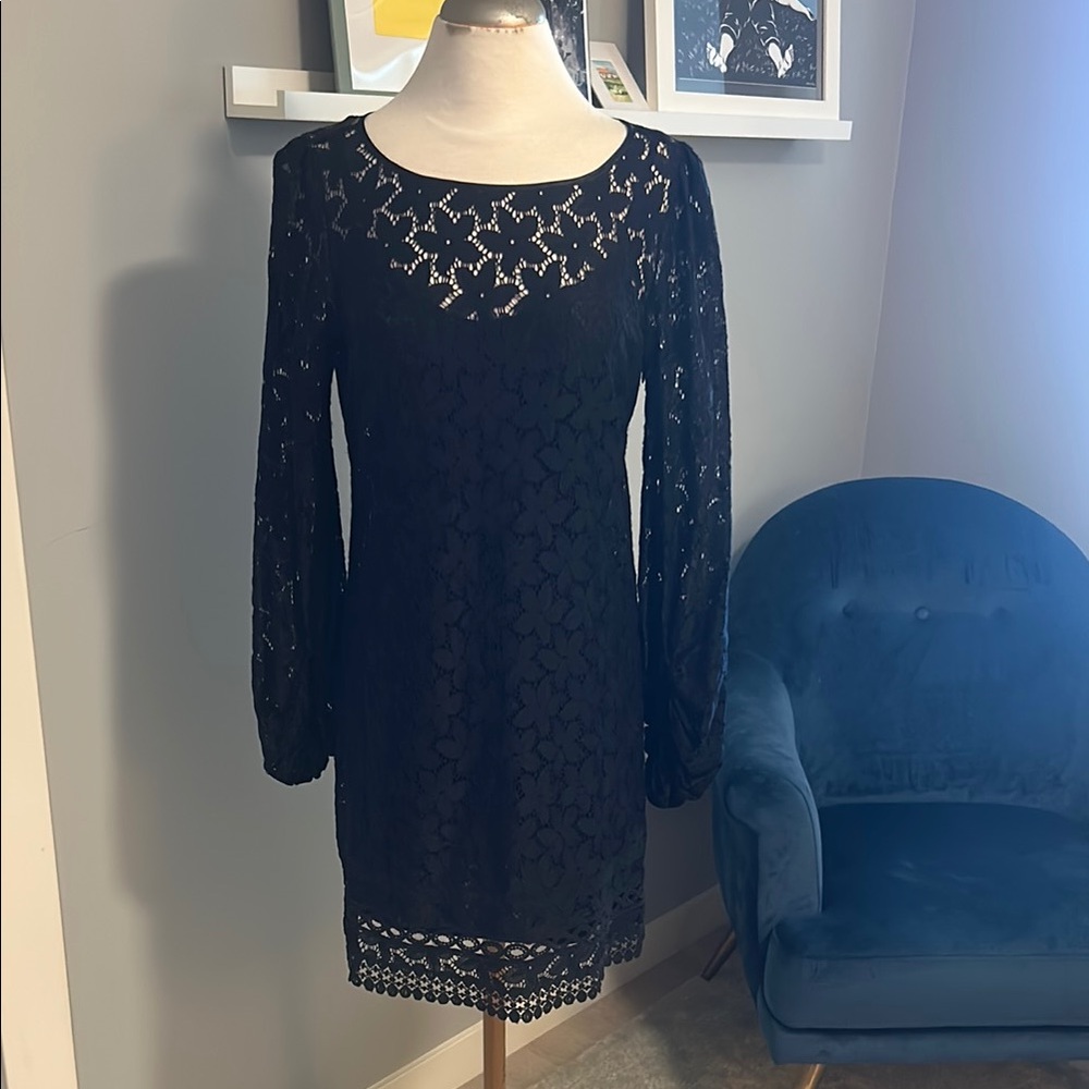 Laundry by Shelli Segal - Elegant Black Lace Dress, Size 4